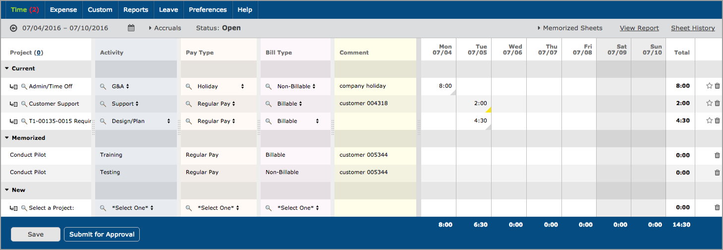 Time Entry