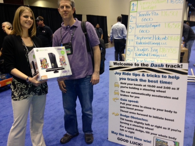 Erin from Marketing presenting one of the grand prizes.