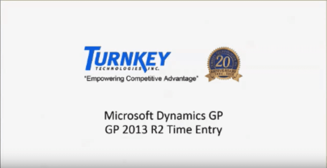 Microsoft Dynamics GP Time Entry 2013 graphic