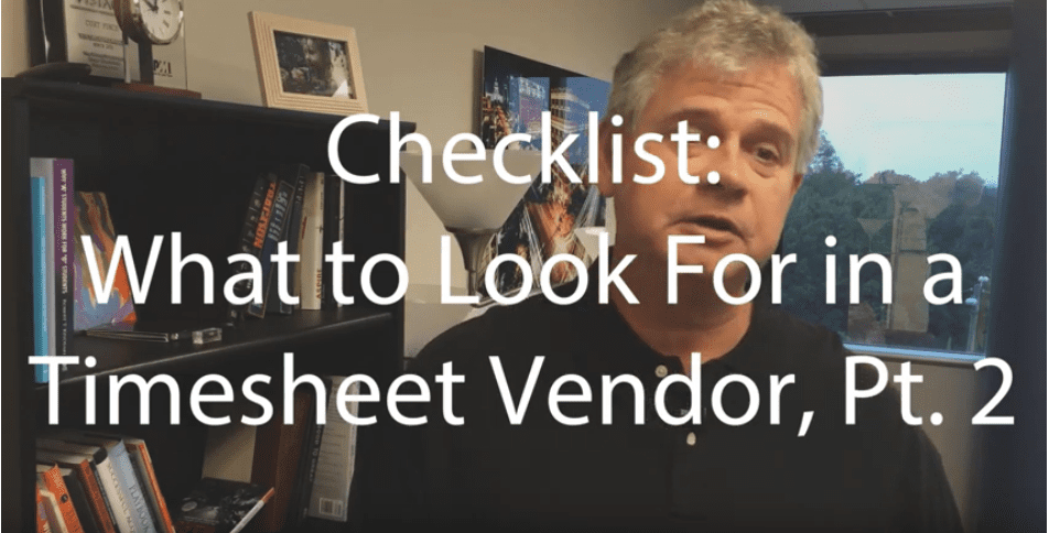 checklist. what to look for in a timesheet vendor Part 2 - person talking