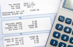 calculator and a bill