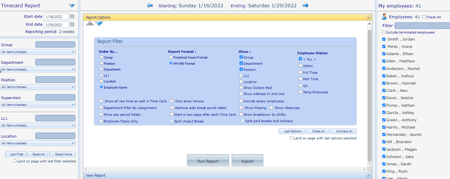 clockview time exceptions report
