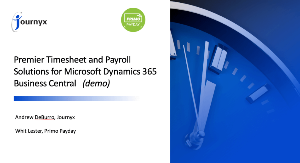 Premier Timesheet and Payroll Solutions for Microsoft Dynamics 365 Business Central (demo)