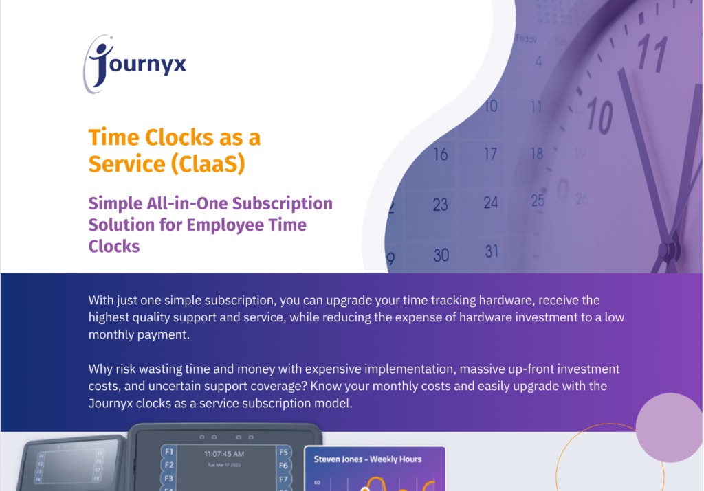 Header for Journyx Clocks-as-a-Service datasheet