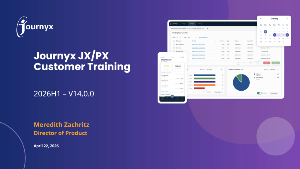 Journyx 2026H1 Customer Training Screen